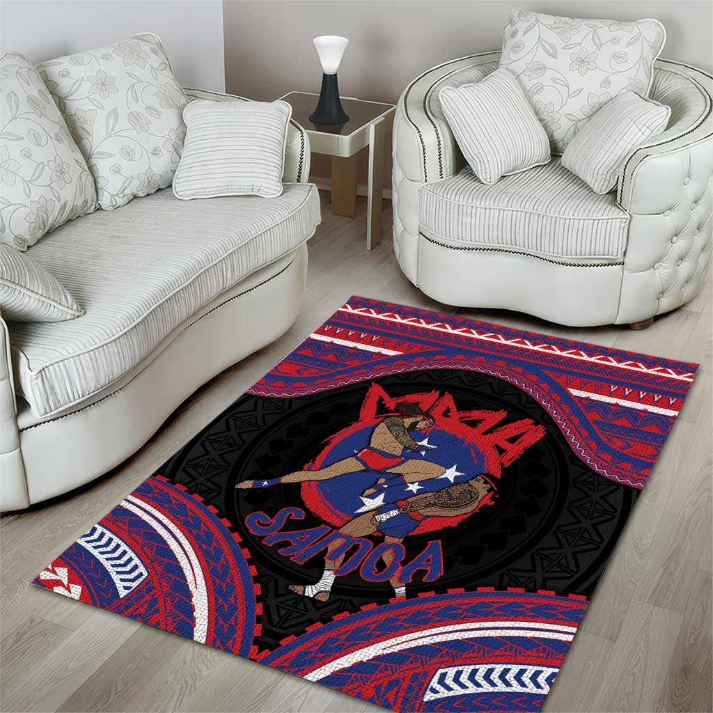Samoa Mixed Martial Arts Area Rug Flying Knee Of Samoan DT05 - Polynesian Pride