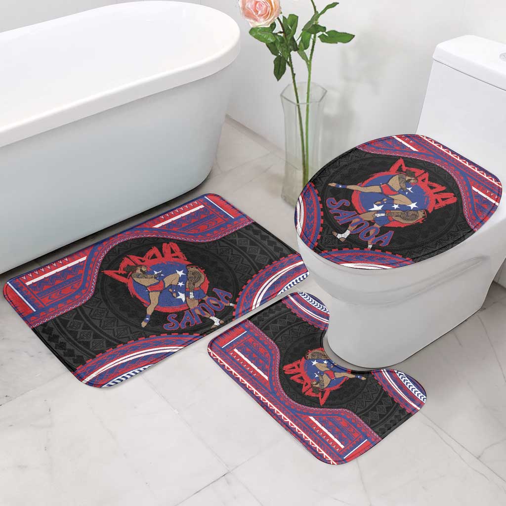 Samoa Mixed Martial Arts Bathroom Set Flying Knee Of Samoan DT05 - Polynesian Pride