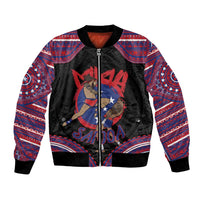 Personalised Samoa Mixed Martial Arts Bomber Jacket Flying Knee Of Samoan DT05 Unisex Black - Polynesian Pride