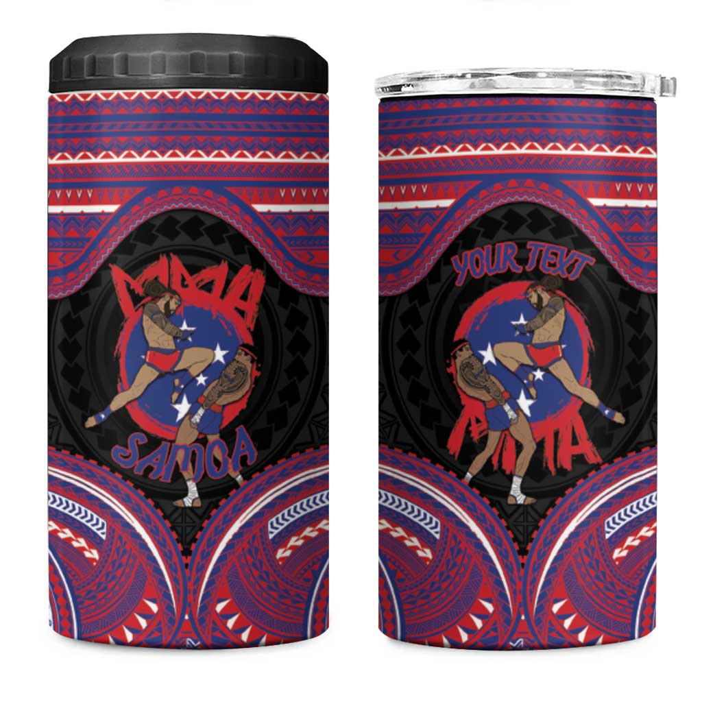 Personalised Samoa Mixed Martial Arts 4 in 1 Can Cooler Tumbler Flying Knee Of Samoan DT05 One Size: 16 oz Black - Polynesian Pride