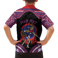 Personalised Samoa Mixed Martial Arts Family Matching Off Shoulder Short Dress and Hawaiian Shirt Flying Knee Of Samoan - Polynesian Pride
