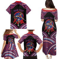 Personalised Samoa Mixed Martial Arts Family Matching Puletasi and Hawaiian Shirt Flying Knee Of Samoan DT05 - Polynesian Pride