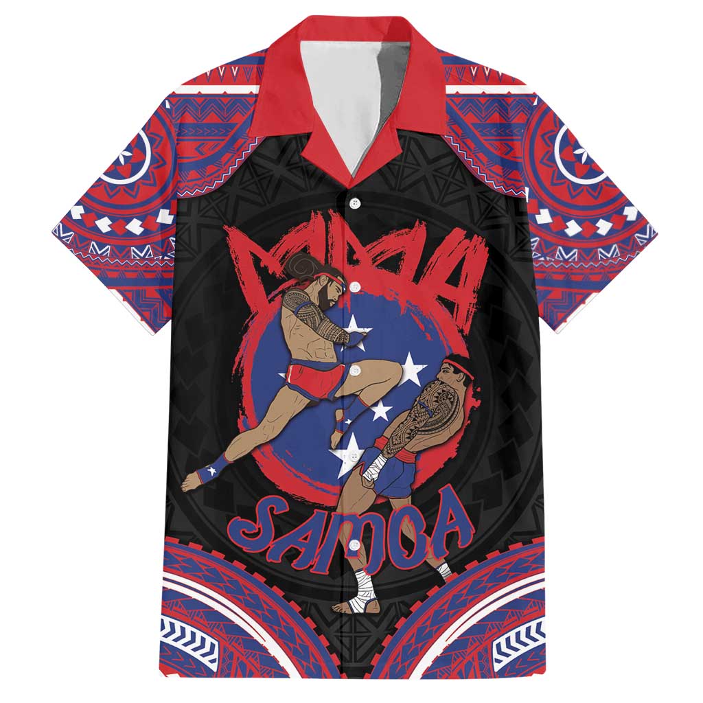 Personalised Samoa Mixed Martial Arts Hawaiian Shirt Flying Knee Of Samoan - Polynesian Pride