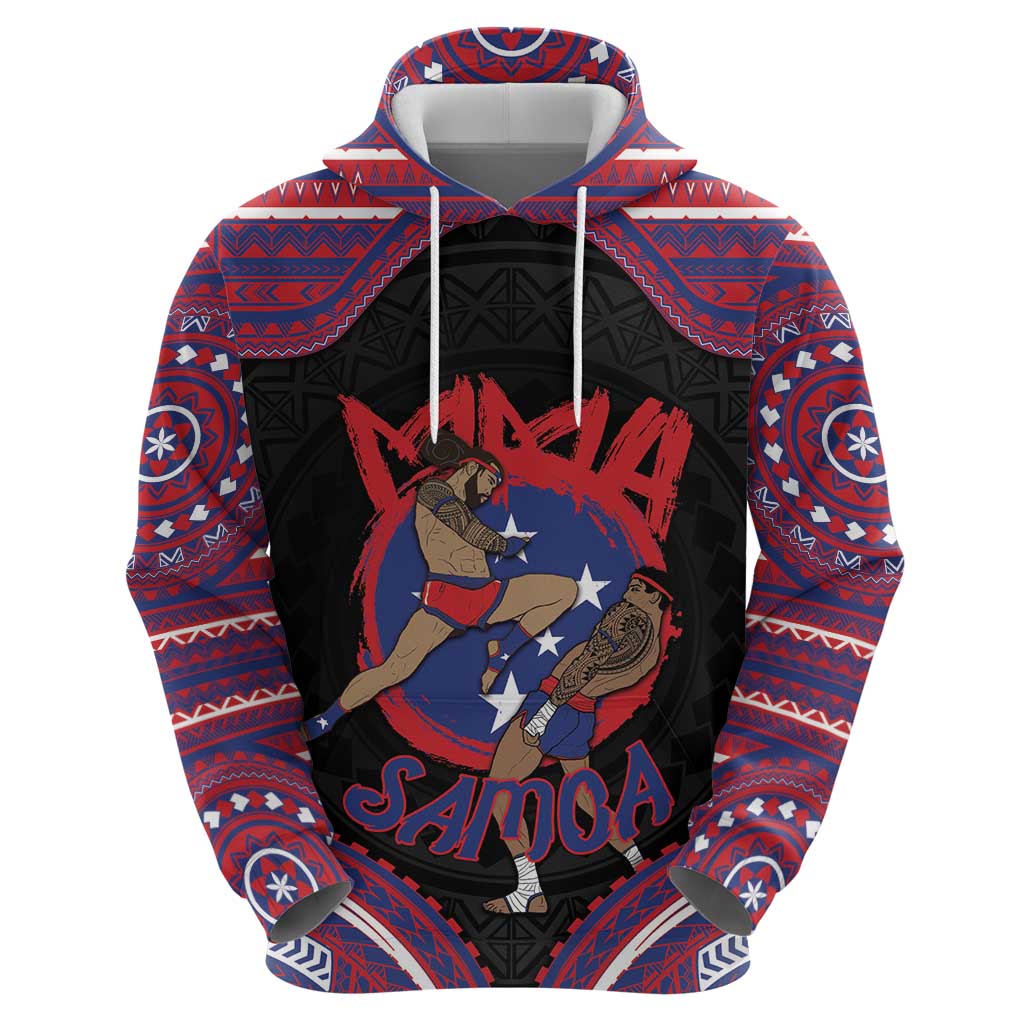 Personalised Samoa Mixed Martial Arts Hoodie Flying Knee Of Samoan - Polynesian Pride