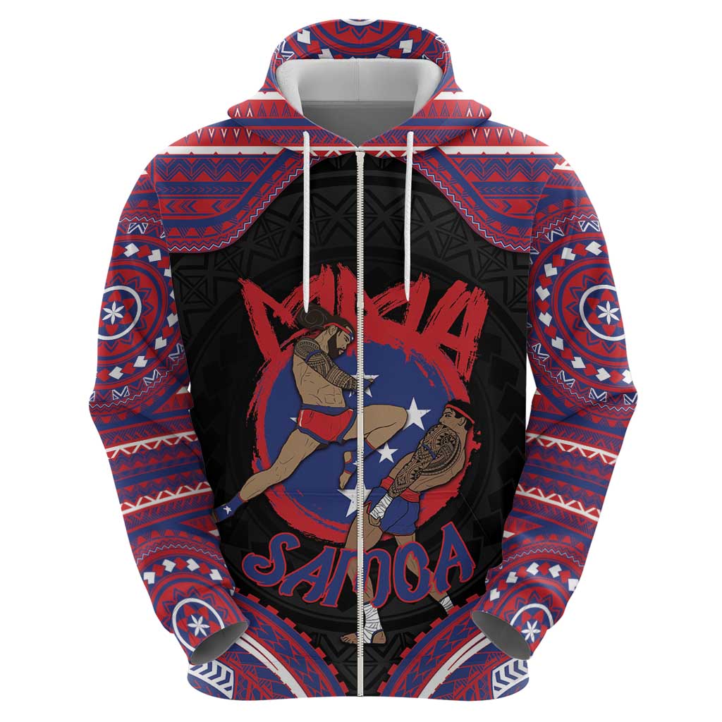 Personalised Samoa Mixed Martial Arts Hoodie Flying Knee Of Samoan - Polynesian Pride