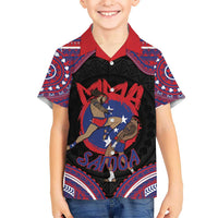 Personalised Samoa Mixed Martial Arts Kid Hawaiian Shirt Flying Knee Of Samoan DT05 Kid Black - Polynesian Pride