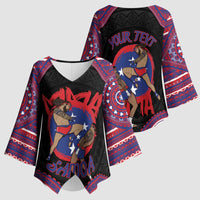 Personalised Samoa Mixed Martial Arts Kimono Sleeve Blouse Flying Knee Of Samoan - Polynesian Pride