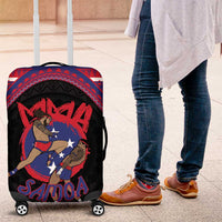 Samoa Mixed Martial Arts Luggage Cover Flying Knee Of Samoan DT05 Black - Polynesian Pride