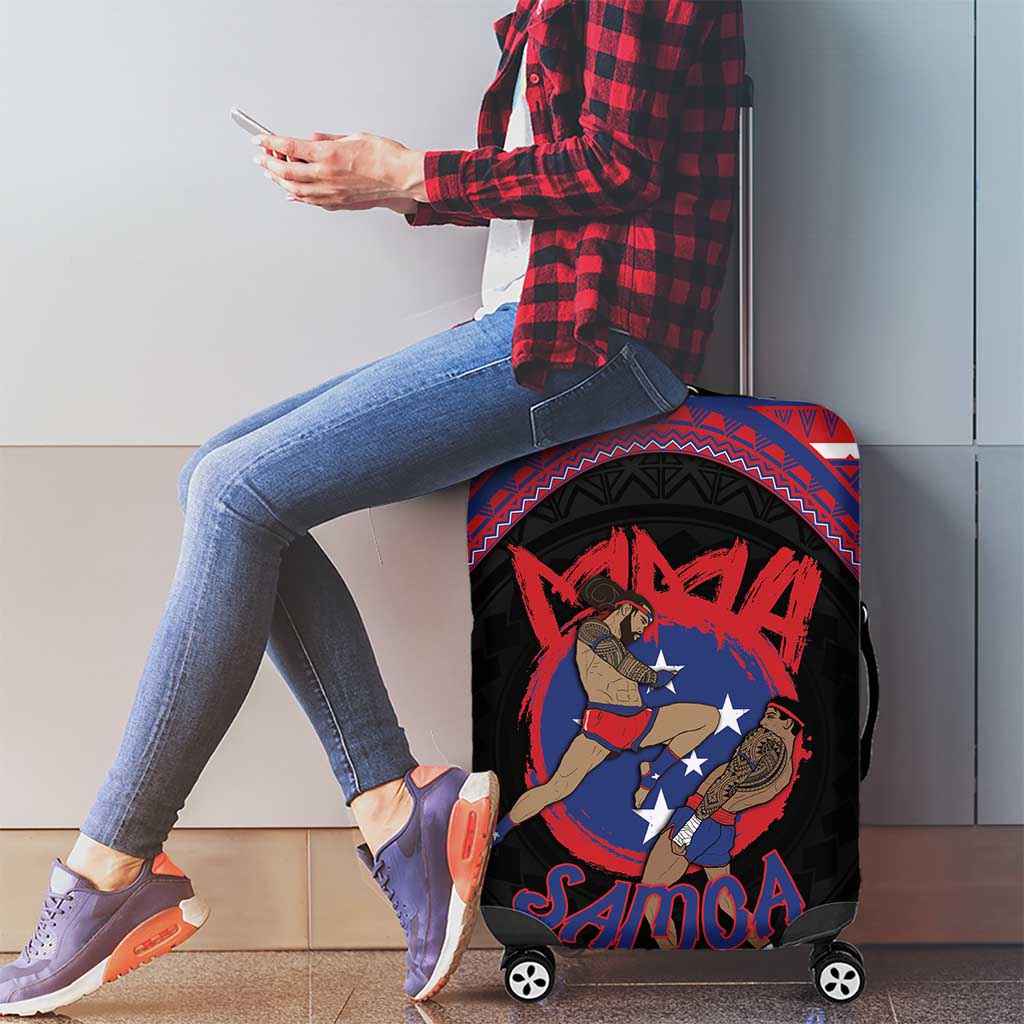 Samoa Mixed Martial Arts Luggage Cover Flying Knee Of Samoan DT05 - Polynesian Pride