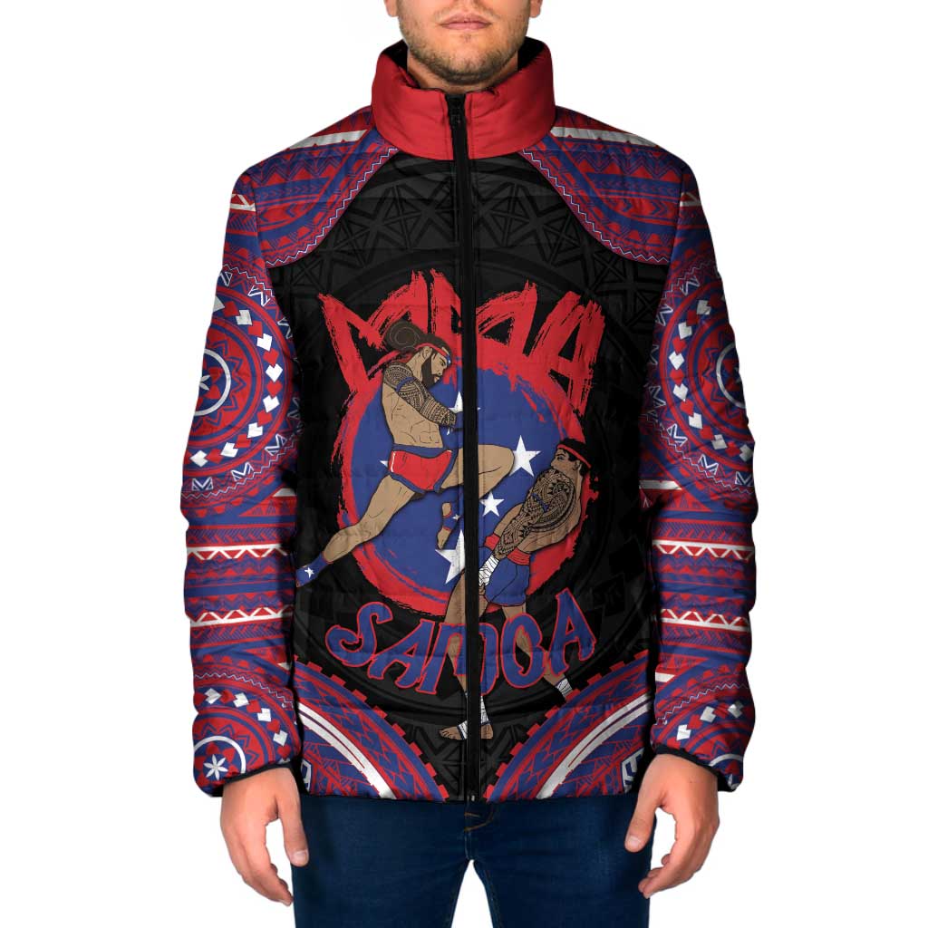 Personalised Samoa Mixed Martial Arts Padded Jacket Flying Knee Of Samoan - Polynesian Pride