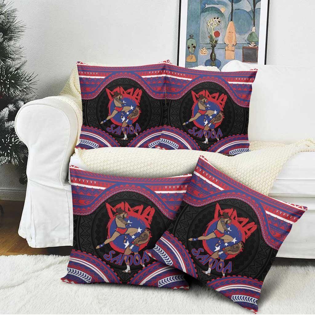 Samoa Mixed Martial Arts Pillow Cover Flying Knee Of Samoan - Polynesian Pride