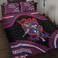 Samoa Mixed Martial Arts Quilt Bed Set Flying Knee Of Samoan - Polynesian Pride