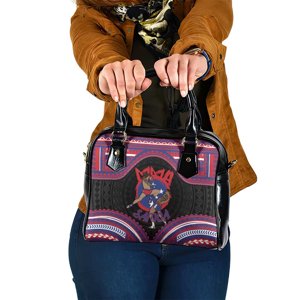 Samoa Mixed Martial Arts Shoulder Handbag Flying Knee Of Samoan DT05 One Size Black - Polynesian Pride