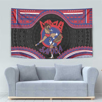 Samoa Mixed Martial Arts Tapestry Flying Knee Of Samoan - Polynesian Pride