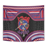 Samoa Mixed Martial Arts Tapestry Flying Knee Of Samoan - Polynesian Pride