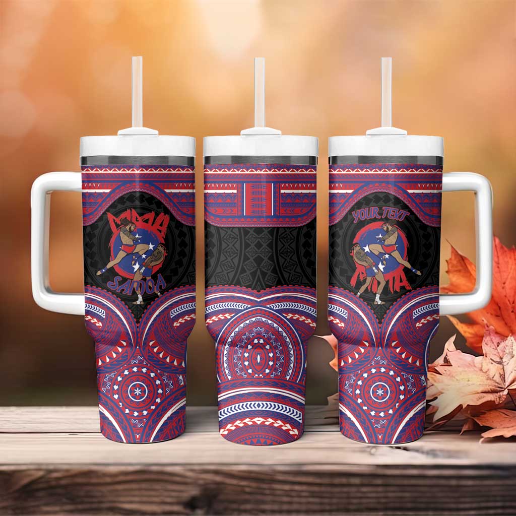 Personalised Samoa Mixed Martial Arts Tumbler With Handle Flying Knee Of Samoan DT05 - Polynesian Pride