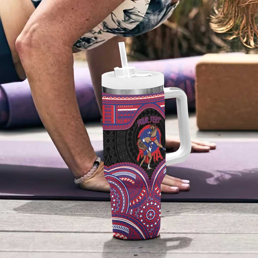 Personalised Samoa Mixed Martial Arts Tumbler With Handle Flying Knee Of Samoan DT05 - Polynesian Pride
