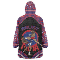 Personalised Samoa Mixed Martial Arts Wearable Blanket Hoodie Flying Knee Of Samoan - Polynesian Pride