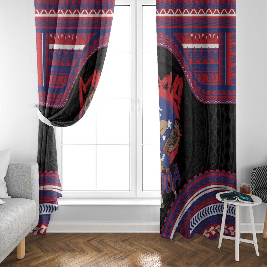 Samoa Mixed Martial Arts Window Curtain Flying Knee Of Samoan DT05 - Polynesian Pride