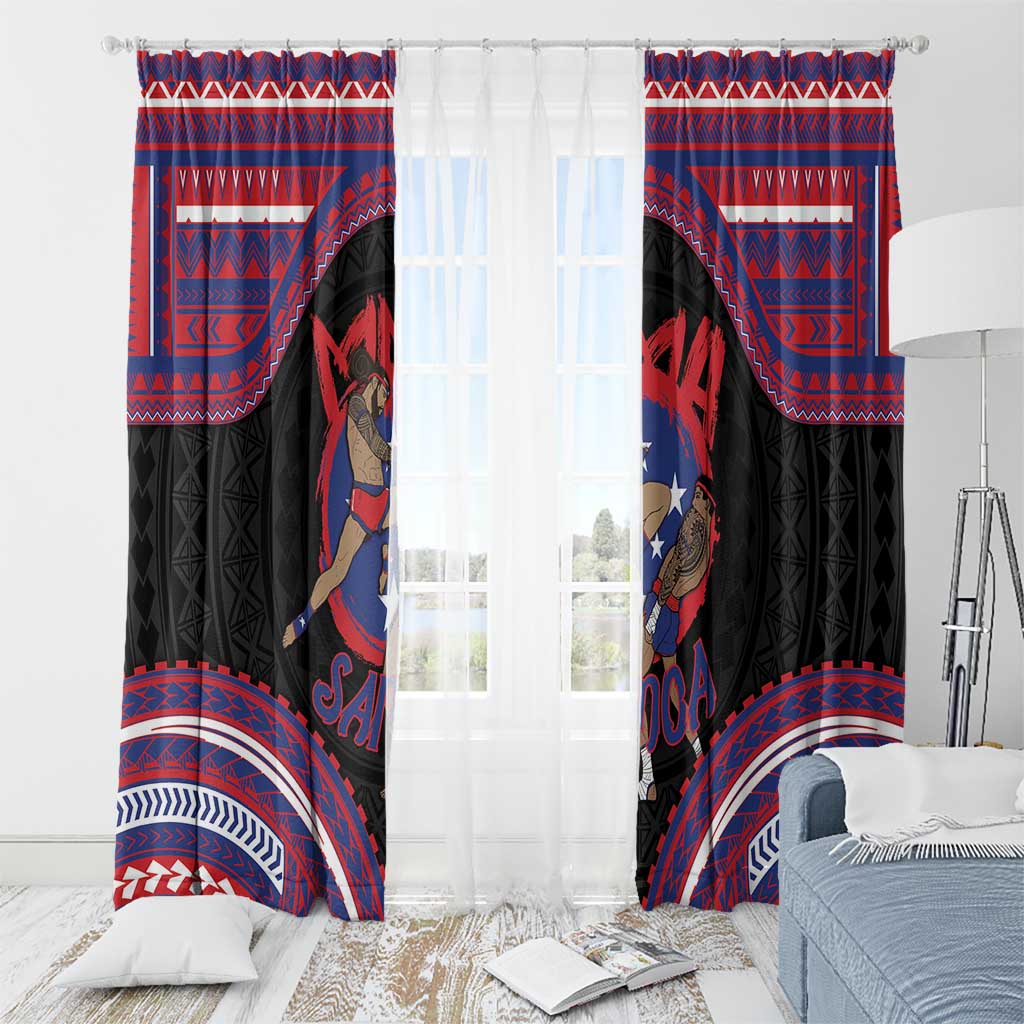 Samoa Mixed Martial Arts Window Curtain Flying Knee Of Samoan DT05 - Polynesian Pride