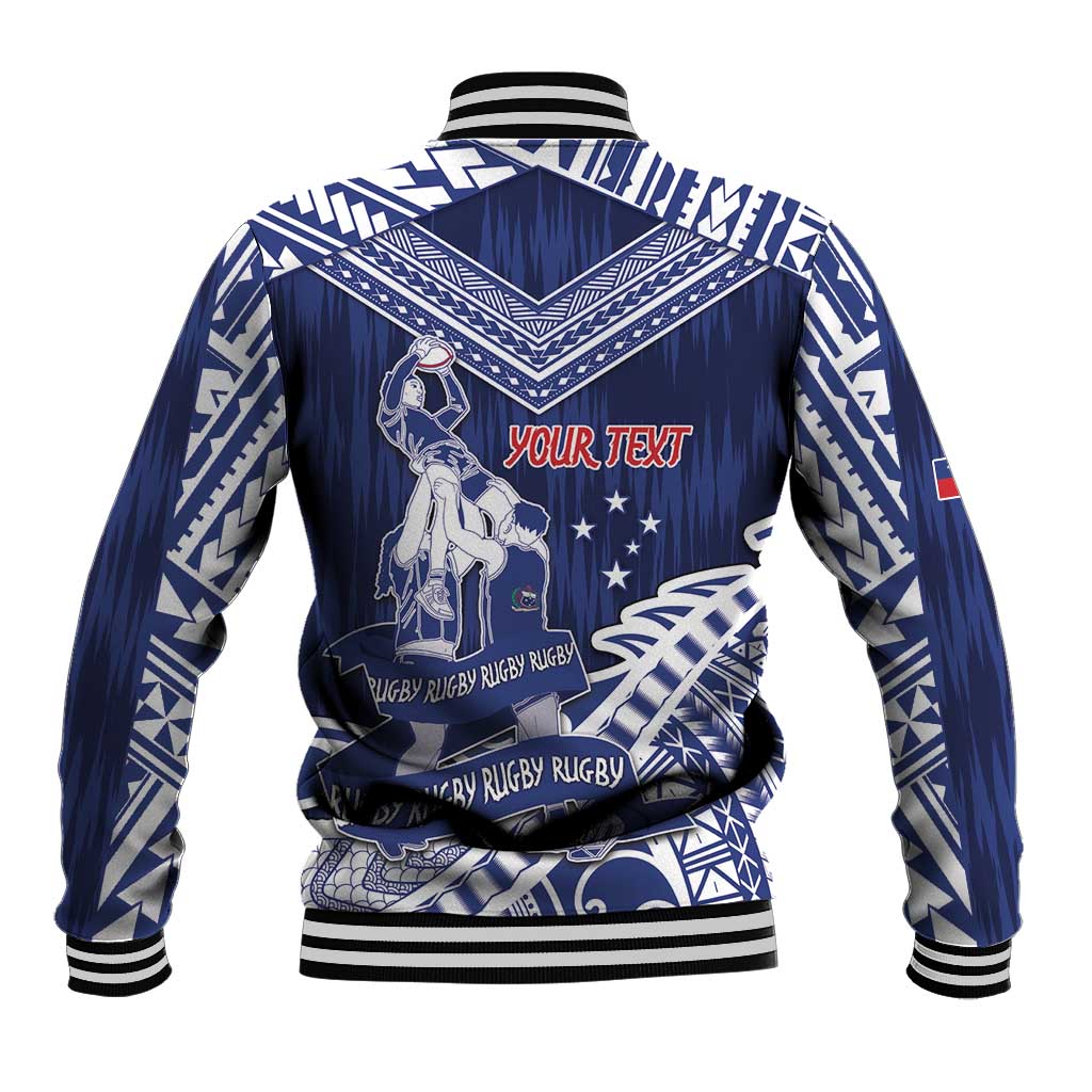 Personalised Samoa Rugby Baseball Jacket Pacific Warrior Glory DT05 - Polynesian Pride