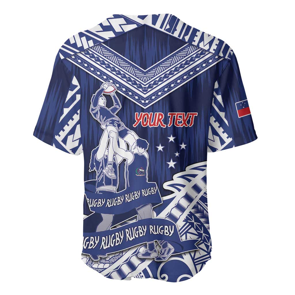 Personalised Samoa Rugby Baseball Jersey Pacific Warrior Glory DT05 - Polynesian Pride