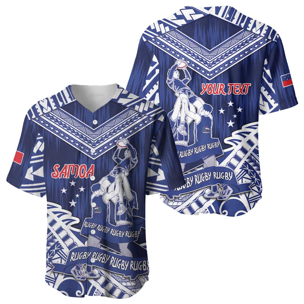 Personalised Samoa Rugby Baseball Jersey Pacific Warrior Glory DT05 - Polynesian Pride