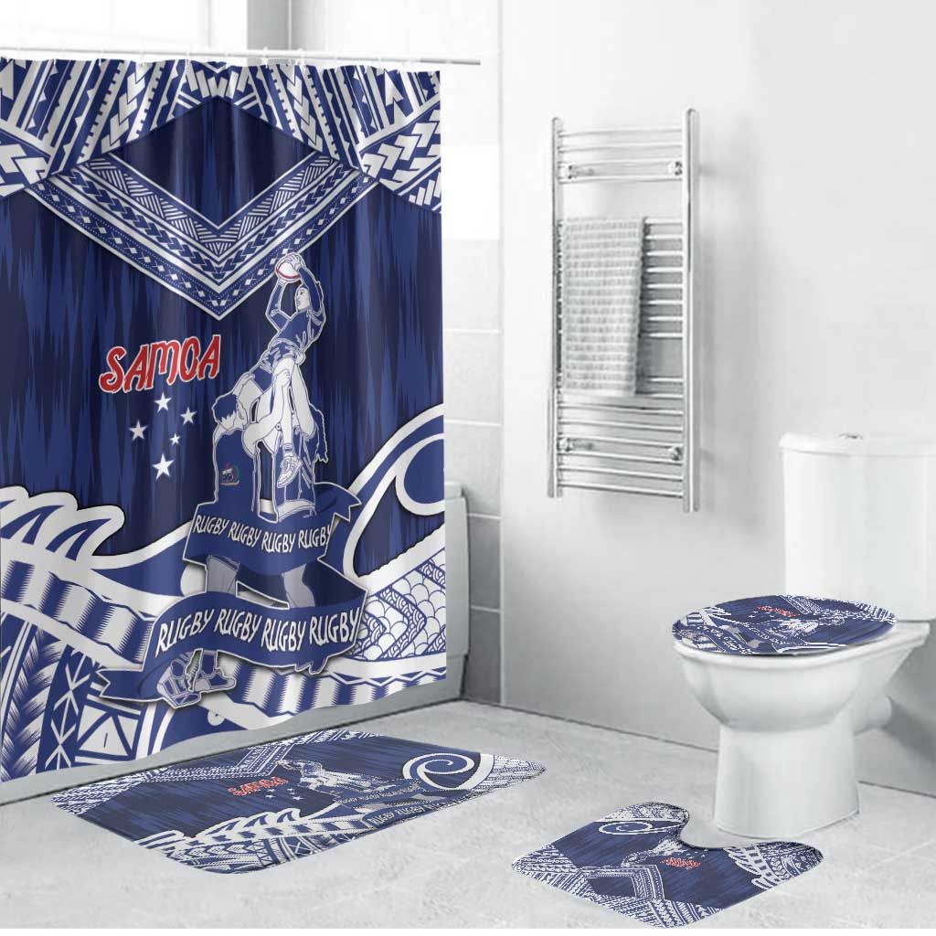 Samoa Rugby Bathroom Set Pacific Warrior Glory DT05 Bathroom Set (4 pcs) Navy - Polynesian Pride