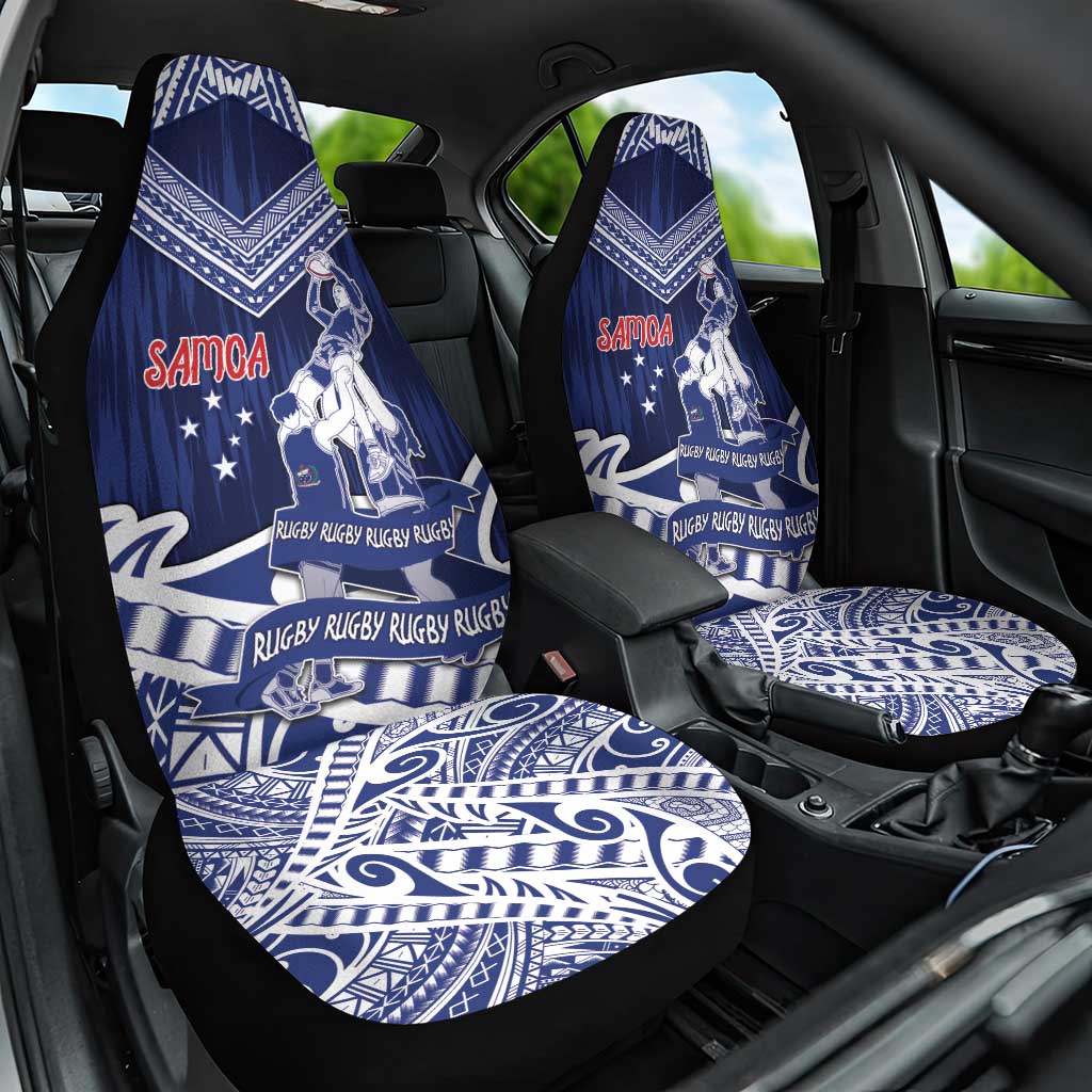Samoa Rugby Car Seat Cover Pacific Warrior Glory DT05 One Size Navy - Polynesian Pride