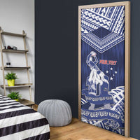 Personalised Samoa Rugby Door Cover Pacific Warrior Glory - Polynesian Pride