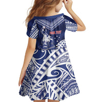 Personalised Samoa Rugby Family Matching Long Sleeve Bodycon Dress and Hawaiian Shirt Pacific Warrior Glory DT05 - Polynesian Pride
