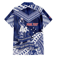 Personalised Samoa Rugby Family Matching Long Sleeve Bodycon Dress and Hawaiian Shirt Pacific Warrior Glory DT05 - Polynesian Pride