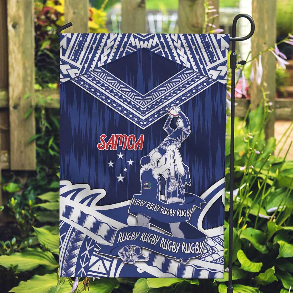 Samoa Rugby Garden Flag Pacific Warrior Glory DT05 Garden Flag Navy - Polynesian Pride