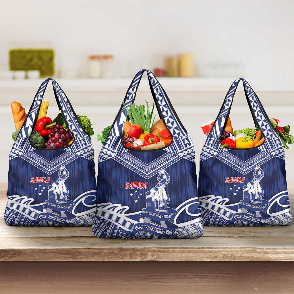 Samoa Rugby Grocery Bag Pacific Warrior Glory DT05 3-pack One Size Navy - Polynesian Pride
