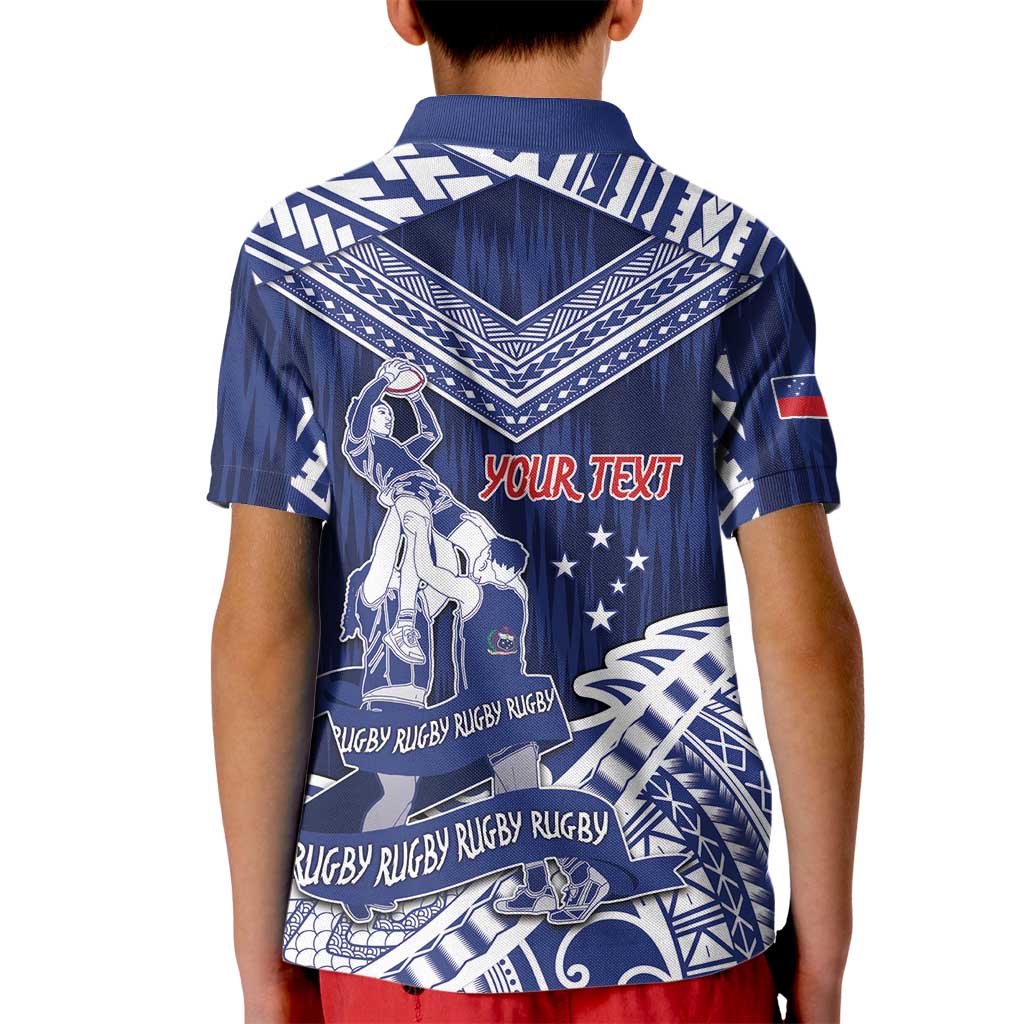 Personalised Samoa Rugby Kid Polo Shirt Pacific Warrior Glory DT05 - Polynesian Pride
