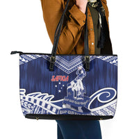 Samoa Rugby Leather Tote Bag Pacific Warrior Glory DT05 - Polynesian Pride