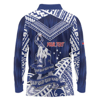 Personalised Samoa Rugby Long Sleeve Polo Shirt Pacific Warrior Glory DT05 - Polynesian Pride