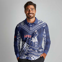 Personalised Samoa Rugby Long Sleeve Polo Shirt Pacific Warrior Glory DT05 - Polynesian Pride