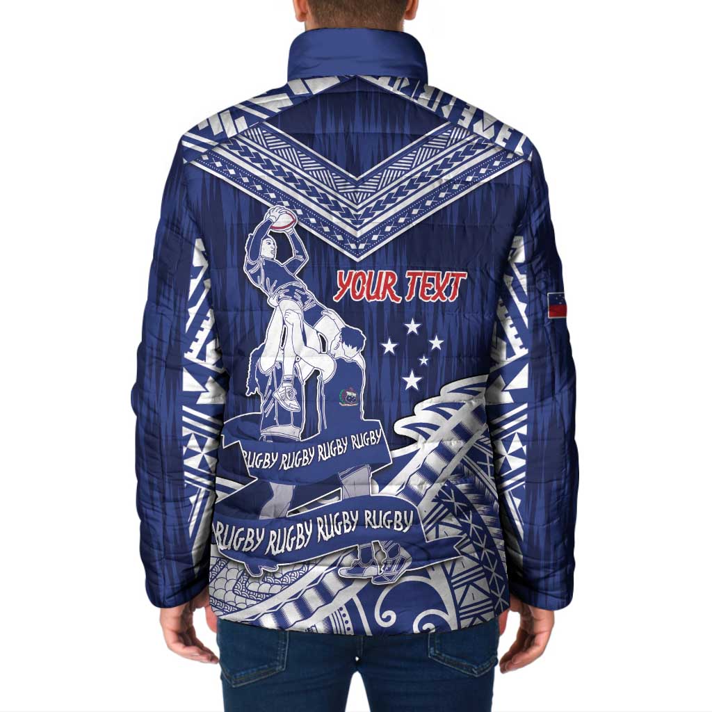 Personalised Samoa Rugby Padded Jacket Pacific Warrior Glory DT05 - Polynesian Pride