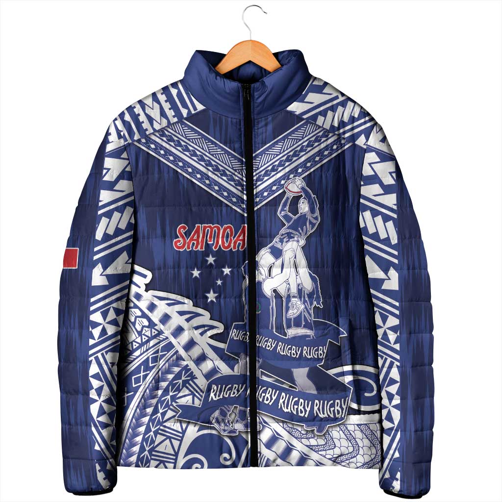 Personalised Samoa Rugby Padded Jacket Pacific Warrior Glory DT05 - Polynesian Pride