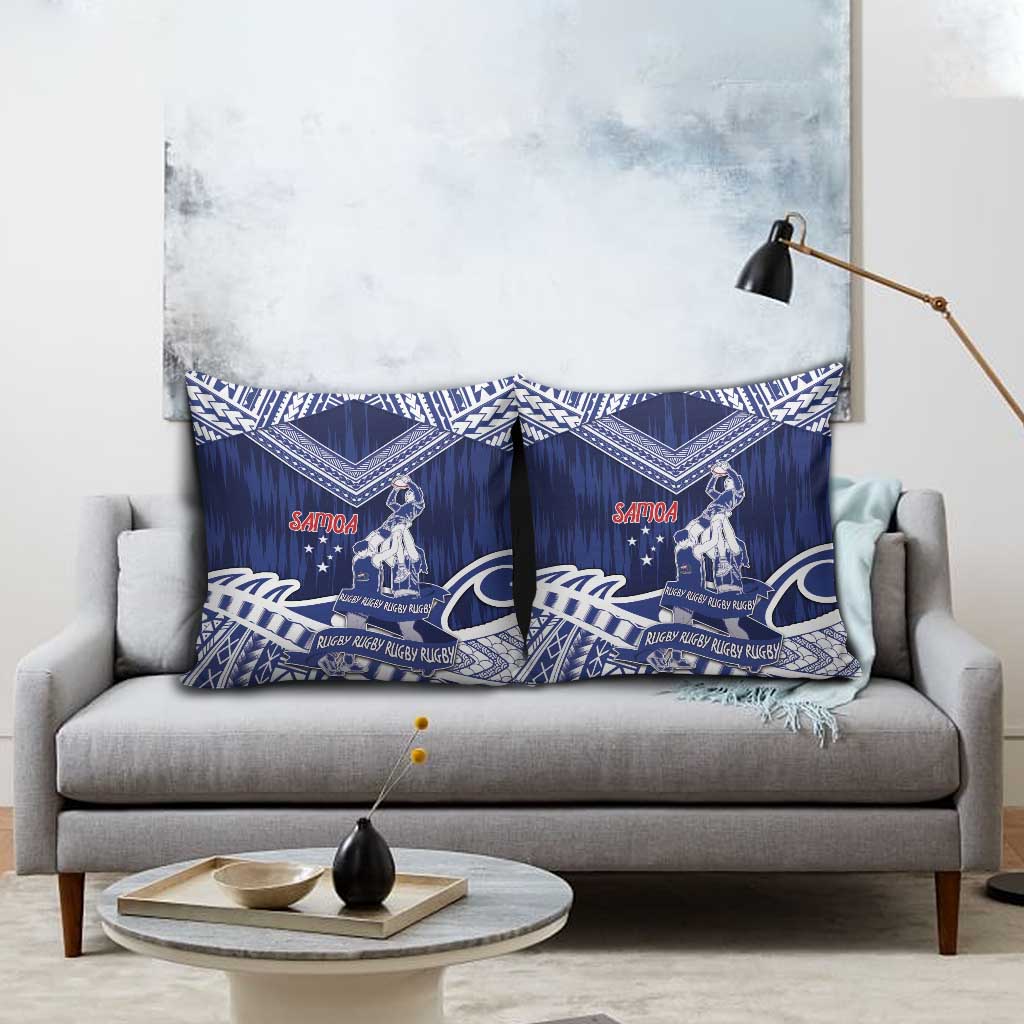Samoa Rugby Pillow Cover Pacific Warrior Glory DT05 - Polynesian Pride