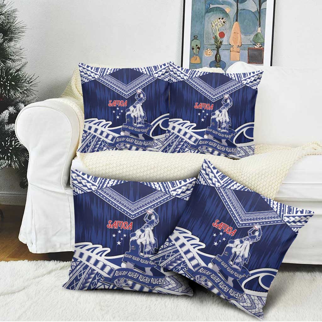 Samoa Rugby Pillow Cover Pacific Warrior Glory DT05 - Polynesian Pride