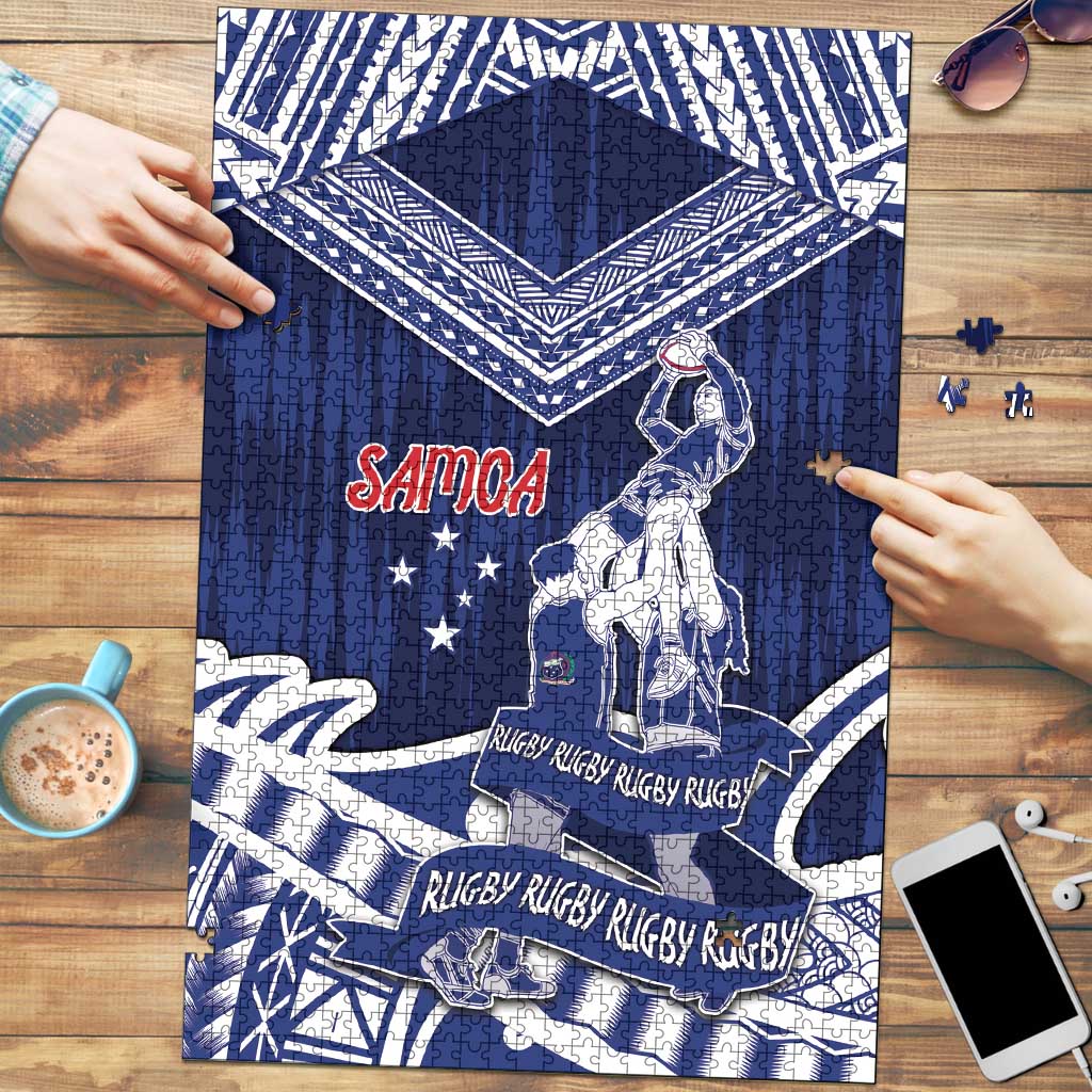 Samoa Rugby Puzzle Pacific Warrior Glory DT05 Navy - Polynesian Pride