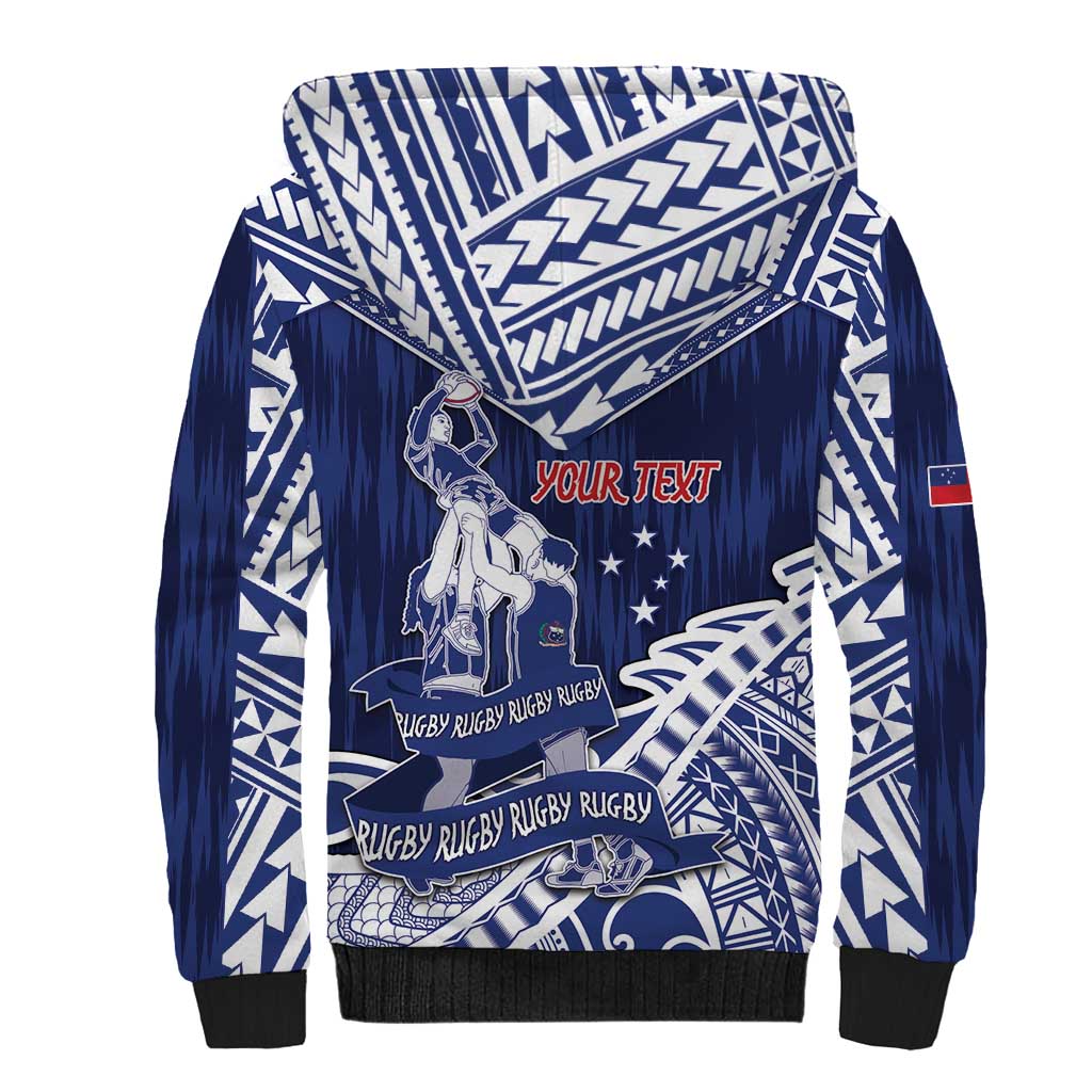 Personalised Samoa Rugby Sherpa Hoodie Pacific Warrior Glory DT05 - Polynesian Pride