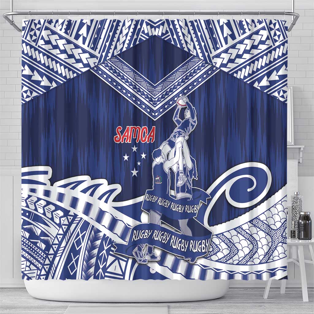 Samoa Rugby Shower Curtain Pacific Warrior Glory DT05 - Polynesian Pride
