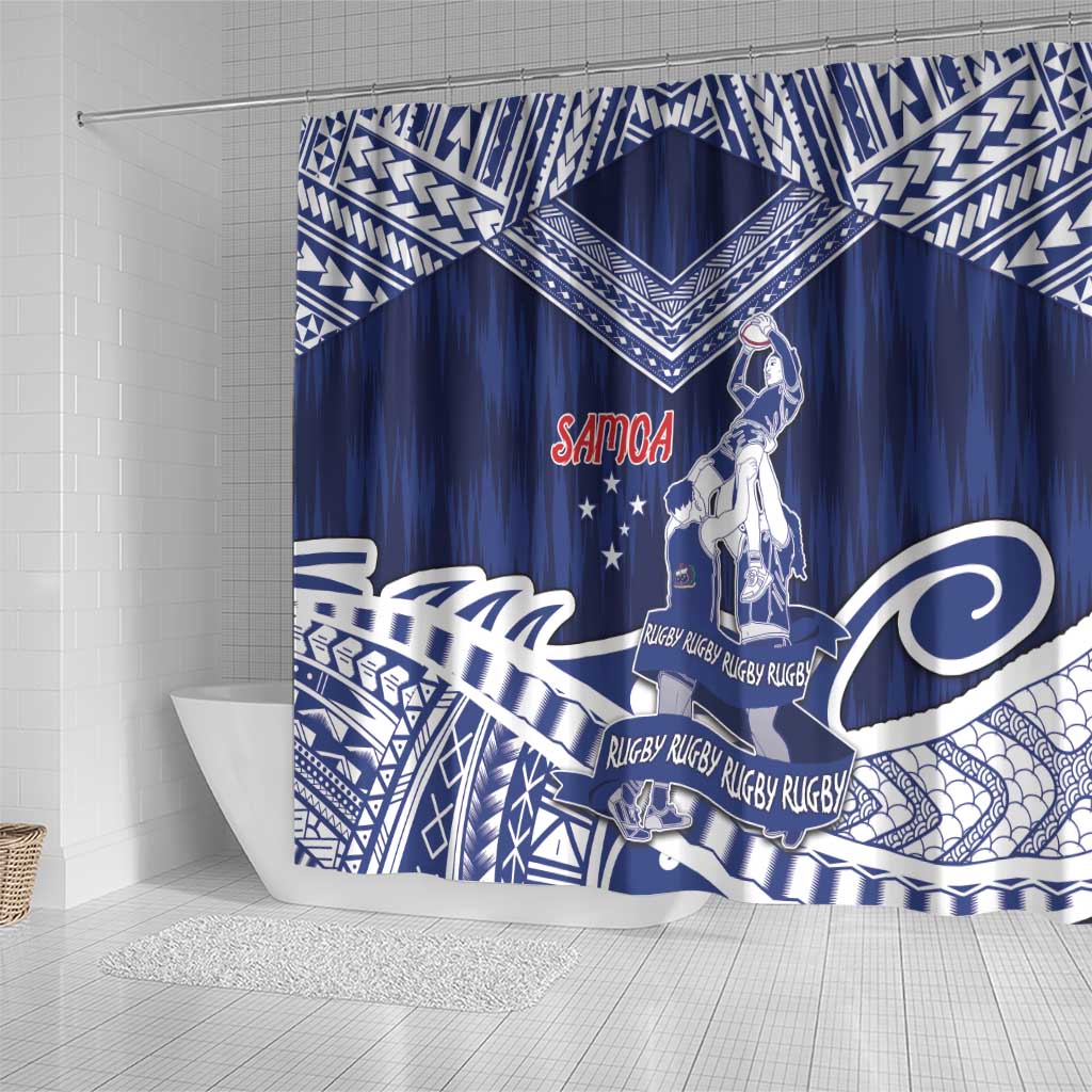 Samoa Rugby Shower Curtain Pacific Warrior Glory DT05 - Polynesian Pride