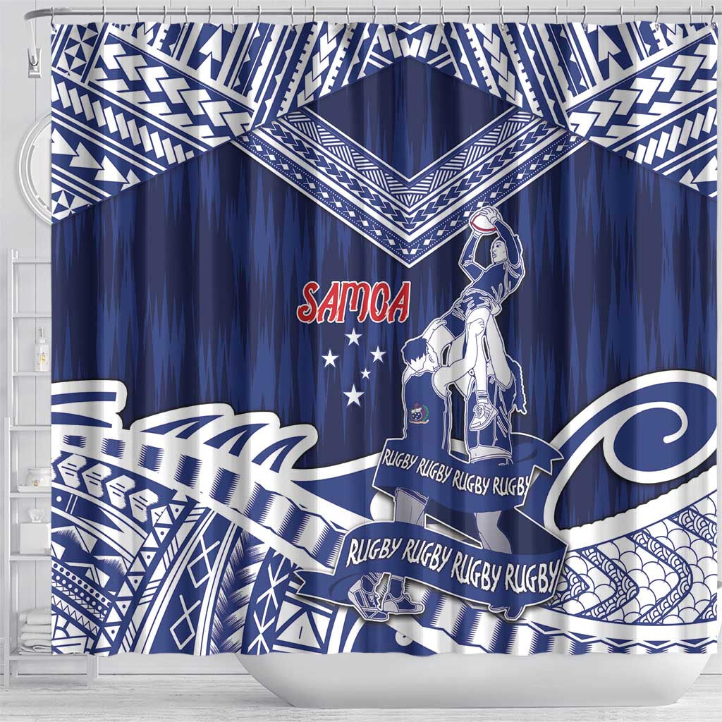 Samoa Rugby Shower Curtain Pacific Warrior Glory DT05 - Polynesian Pride