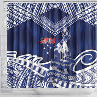 Samoa Rugby Shower Curtain Pacific Warrior Glory DT05 - Polynesian Pride