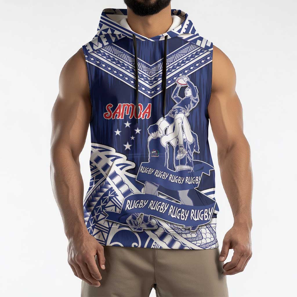 Personalised Samoa Rugby Sleeveless Hoodie Pacific Warrior Glory DT05 - Polynesian Pride