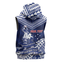 Personalised Samoa Rugby Sleeveless Zip Hoodie Pacific Warrior Glory - Polynesian Pride